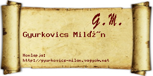 Gyurkovics Milán névjegykártya