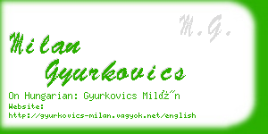 milan gyurkovics business card